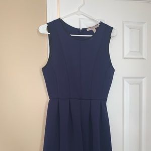 Blue dress with black outlining.